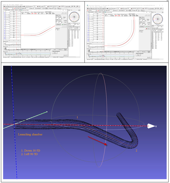Analysis of the geometry and bends of the pipeline near the launching chamber.